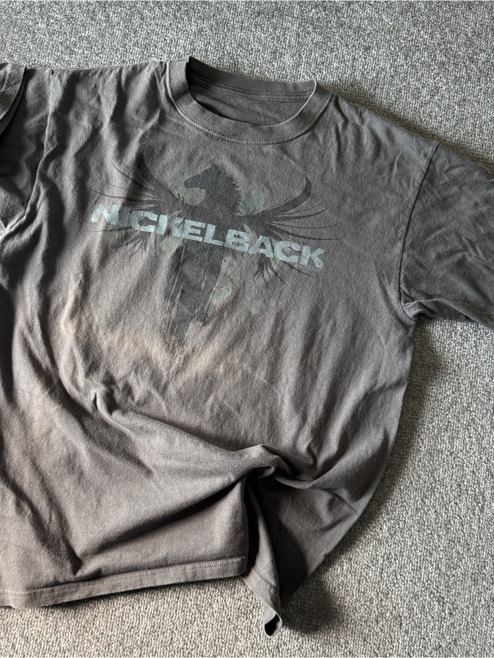 Vintage Nickelback Super Faded Graphic Tee Logo Men's Large